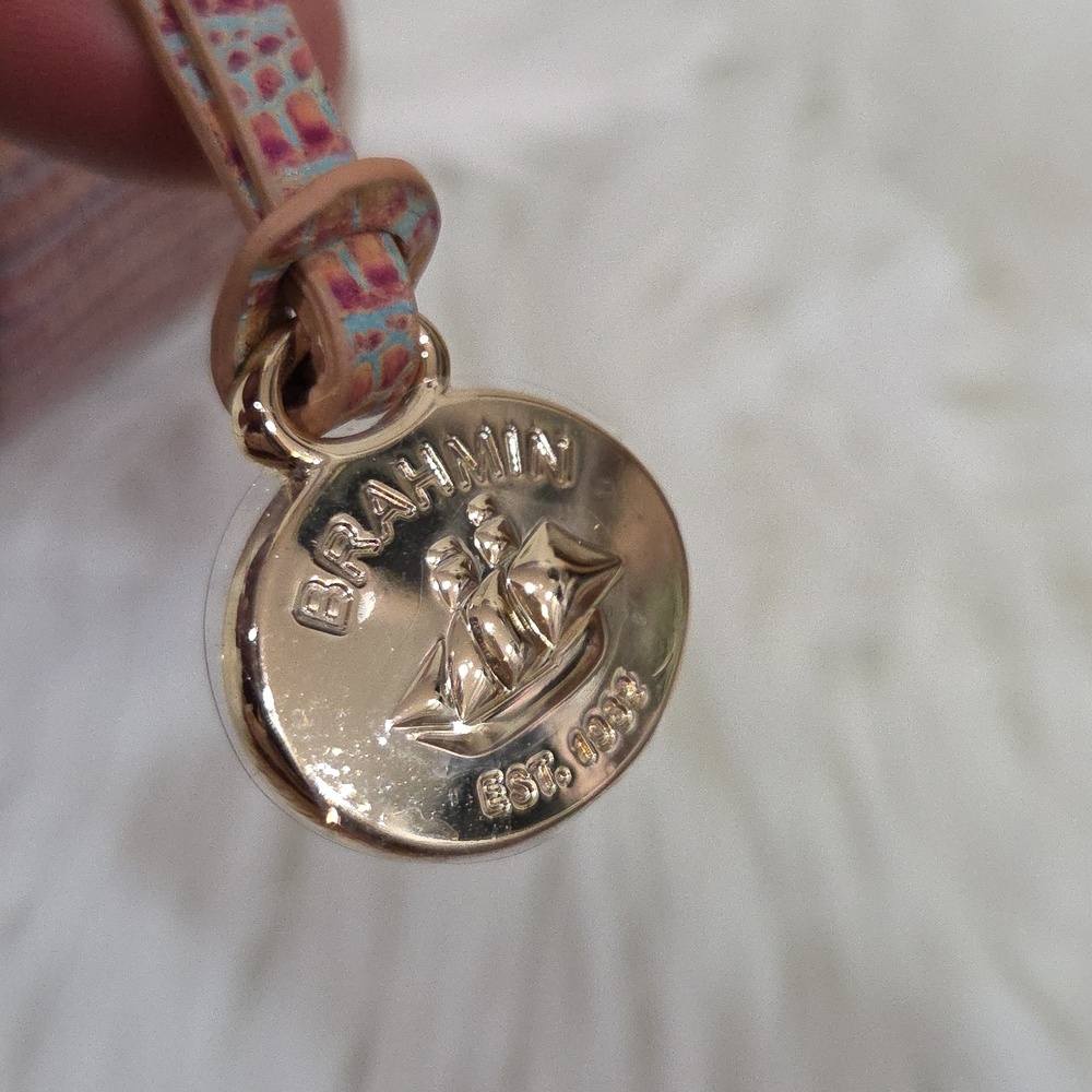 🦋🔹️Brahmin 🔹️ Shayna Crossbody Bag Mandarin Orange Heatwave Butterfly Leather - Picture 12 of 14